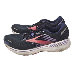 Brooks Adrenaline GTS 22 Womens 8 Black Purple Coral Stability Running Shoes